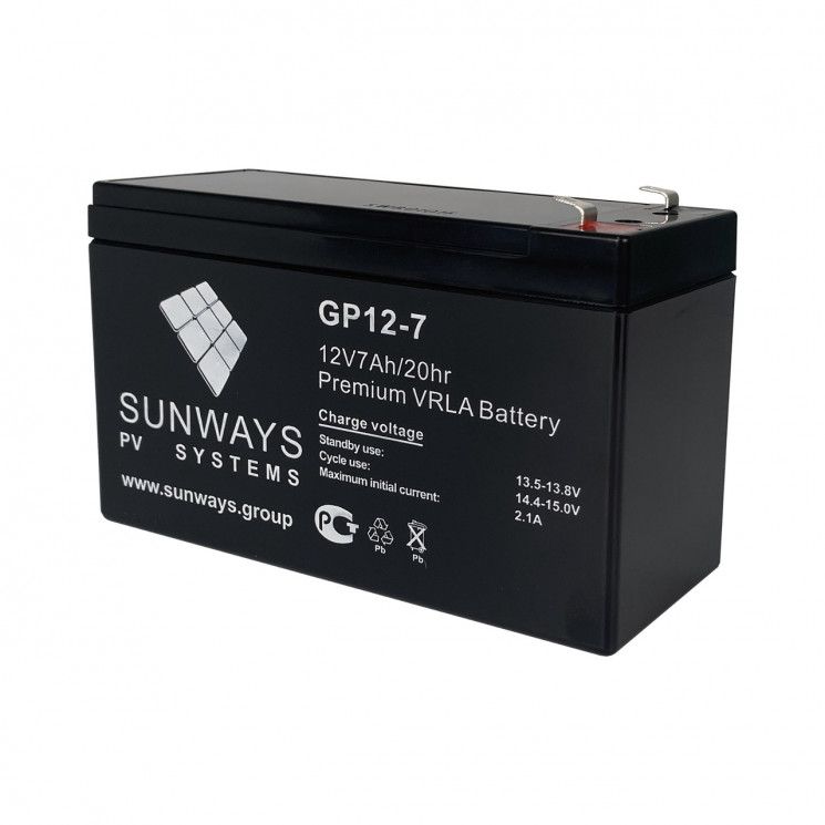 Аккумуляторная батарея SUNWAYS GP 12-7 купить в Челябинске