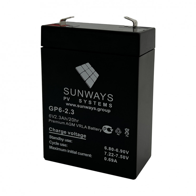 Аккумуляторная батарея SUNWAYS GP 6-2.3 купить в Челябинске