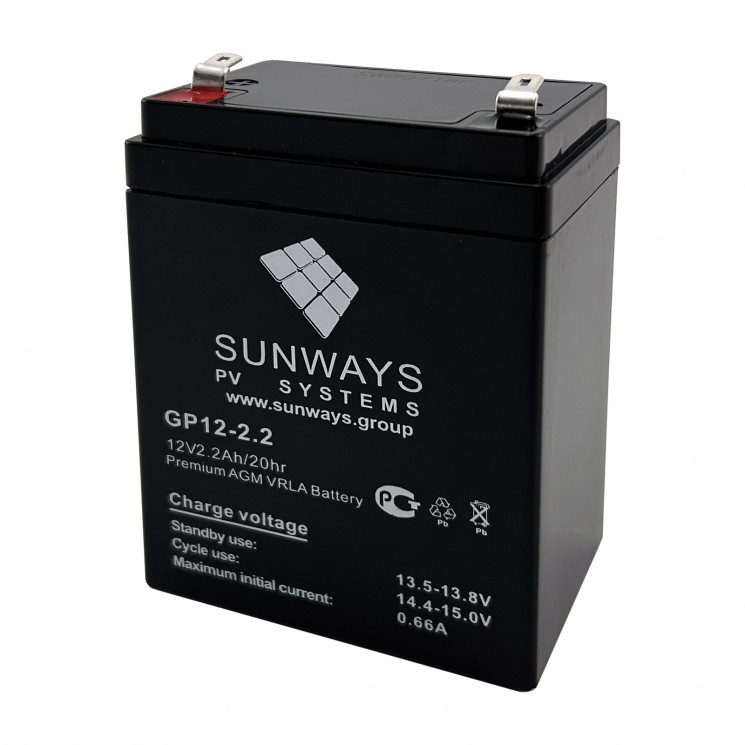 Аккумуляторная батарея SUNWAYS GP 12-2.2 купить в Челябинске