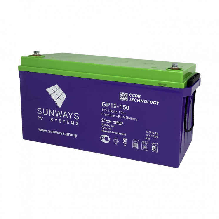 Аккумуляторная батарея SUNWAYS GP 12-150 купить в Челябинске